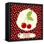 Cherry with Dots Pattern-Anton Yanchevskyi-Framed Stretched Canvas