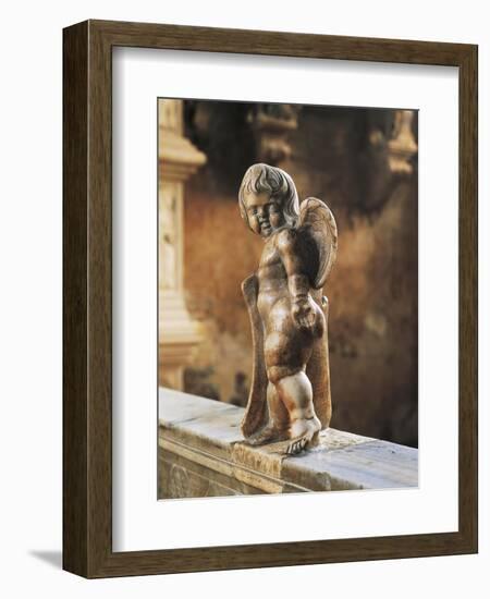 Cherub Coat-Of-Arms Holder-Agostino Di Duccio-Framed Giclee Print