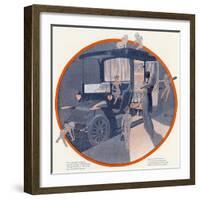 Cherub Driven Love Wagon-Georges Leonnec-Framed Art Print