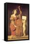 Cherub Holds Music Book for Woman Playing the Cello-null-Framed Stretched Canvas