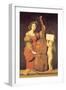Cherub Holds Music Book for Woman Playing the Cello-null-Framed Art Print