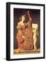 Cherub Holds Music Book for Woman Playing the Cello-null-Framed Art Print