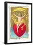 Cherub Sitting on Heart-null-Framed Art Print