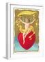 Cherub Sitting on Heart-null-Framed Art Print