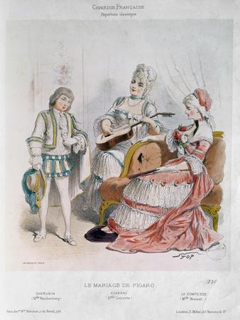 Cherubin, Suzanne and the Countess in The Marriage of Figaro  Pierre-Augustin Caron de Beaumarchais' Giclee Print - Stop | AllPosters.com