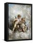 Cherubs in the Clouds-Charles Lutyens-Framed Stretched Canvas