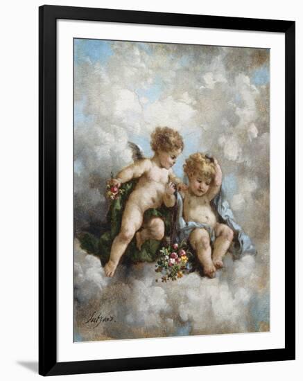 Cherubs in the Clouds-Charles Lutyens-Framed Giclee Print