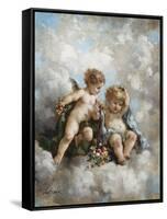 Cherubs in the Clouds-Charles Lutyens-Framed Stretched Canvas