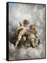 Cherubs in the Clouds-Charles Lutyens-Framed Stretched Canvas