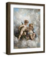 Cherubs in the Clouds-Charles Lutyens-Framed Giclee Print