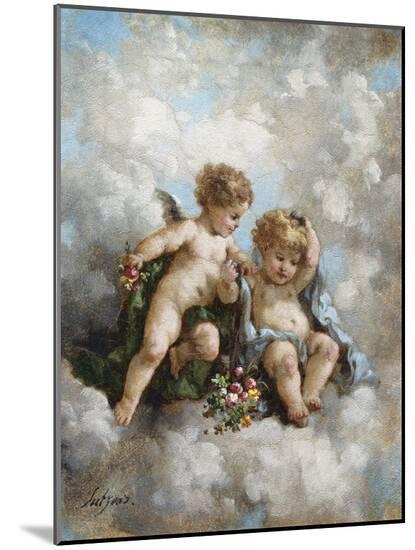 Cherubs in the Clouds-Charles Lutyens-Mounted Giclee Print