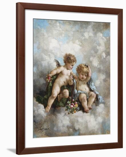 Cherubs in the Clouds-Charles Lutyens-Framed Giclee Print