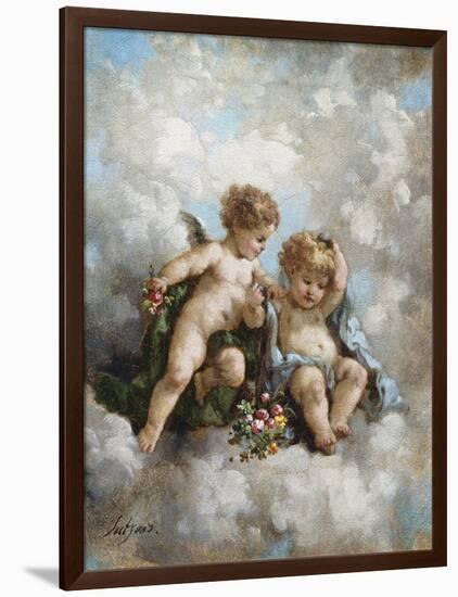 Cherubs in the Clouds-Charles Lutyens-Framed Giclee Print