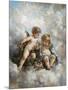 Cherubs in the Clouds-Charles Lutyens-Mounted Giclee Print