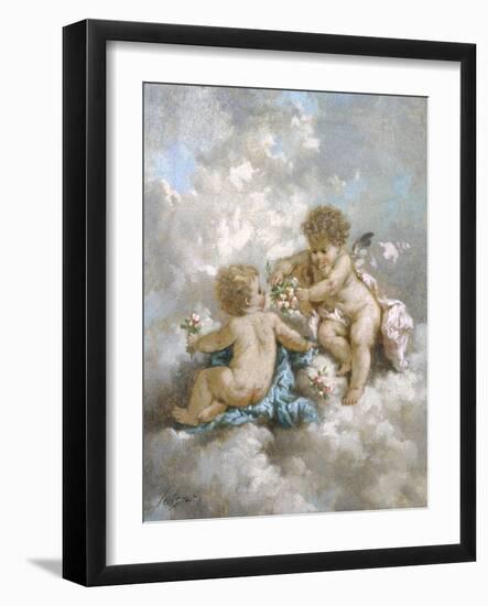 Cherubs Making Posies-Charles Lutyens-Framed Giclee Print