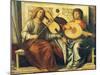 Cherubs Playing Musical Instruments, Detail from Sacred Conversation-Giovanni Battista Cima Da Conegliano-Mounted Giclee Print