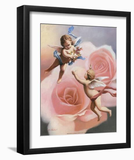 Cherubs' Rose-T^ C^ Chiu-Framed Art Print