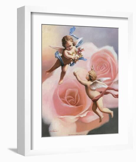 Cherubs' Rose-T^ C^ Chiu-Framed Art Print