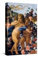 Cherubs with Garland of Flowers, Detail-Carlo Maratti-Stretched Canvas