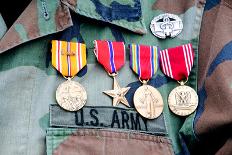 World War II Veteran Wearing His Medals-CherylCasey-Photographic Print