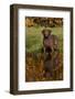 Chesapeake Bay Retriever in Autumn, Harrisville, Rhode Island, USA-Lynn M^ Stone-Framed Photographic Print