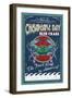 Chesapeake Bay, Virginia - Blue Crab Vintage Sign-Lantern Press-Framed Art Print