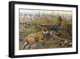 Chesapeake Retriever, Curly Coated Retriever and Irish Water-null-Framed Art Print