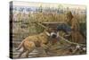 Chesapeake Retriever, Curly Coated Retriever and Irish Water-null-Stretched Canvas