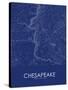 Chesapeake, United States of America Blue Map-null-Stretched Canvas