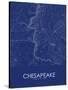 Chesapeake, United States of America Blue Map-null-Stretched Canvas