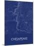 Chesapeake, United States of America Blue Map-null-Mounted Poster