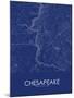 Chesapeake, United States of America Blue Map-null-Mounted Poster