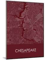 Chesapeake, United States of America Red Map-null-Mounted Poster