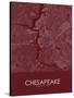 Chesapeake, United States of America Red Map-null-Stretched Canvas