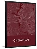 Chesapeake, United States of America Red Map-null-Framed Poster