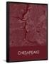 Chesapeake, United States of America Red Map-null-Framed Poster