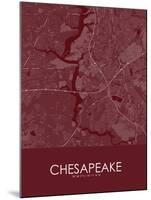 Chesapeake, United States of America Red Map-null-Mounted Poster