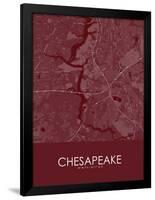 Chesapeake, United States of America Red Map-null-Framed Poster