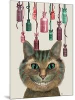 Cheshire Cat and Bottles-Fab Funky-Mounted Art Print