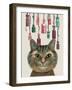 Cheshire Cat and Bottles-Fab Funky-Framed Art Print