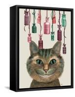 Cheshire Cat and Bottles-Fab Funky-Framed Stretched Canvas