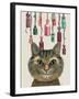 Cheshire Cat and Bottles-Fab Funky-Framed Art Print