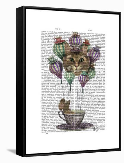 Cheshire Cat Hot Air Balloon-Fab Funky-Framed Stretched Canvas