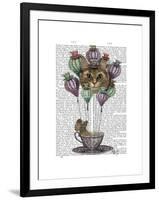 Cheshire Cat Hot Air Balloon-Fab Funky-Framed Art Print