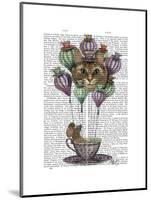 Cheshire Cat Hot Air Balloon-Fab Funky-Mounted Art Print