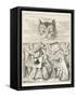 Cheshire Cat the King Queen and Executioner Argue About the Chishire Cat's Head-John Tenniel-Framed Stretched Canvas