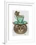 Cheshire Cat with Cup on Head-Fab Funky-Framed Art Print