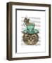 Cheshire Cat with Cup on Head-Fab Funky-Framed Art Print