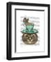 Cheshire Cat with Cup on Head-Fab Funky-Framed Art Print