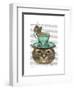 Cheshire Cat with Cup on Head-Fab Funky-Framed Art Print